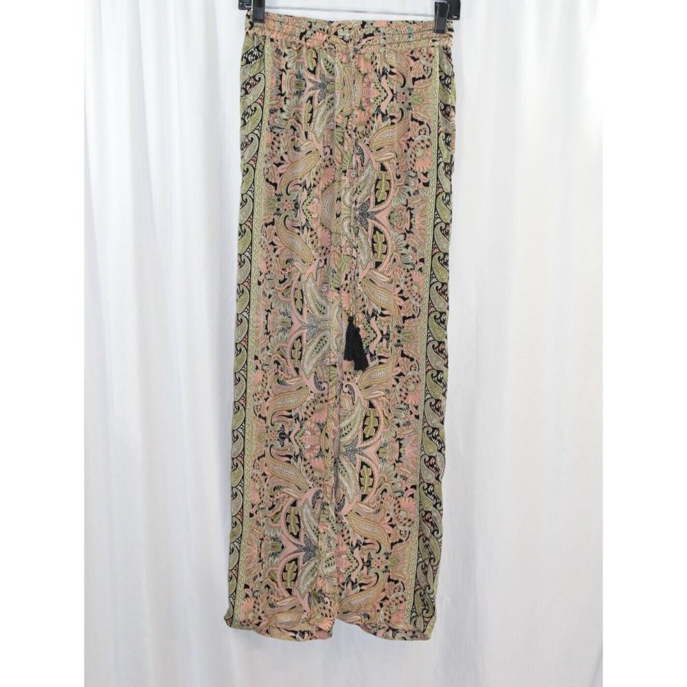 Chelsea & Theodore Womens Multicolor Paisley Wide Leg Pull On Pants XS NWT